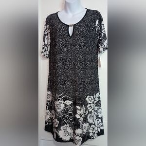 🌺BUNDLE ONLY🌺 Espresso Black and White Floral Long Sleeve Dress